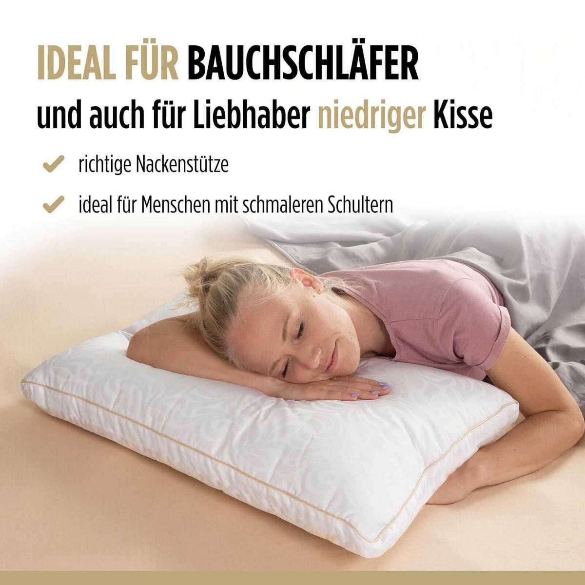 SCHLAFKISSEN Baumwolle weiß 50x70 - Weiß, Textil (50/70cm) - Vitapur