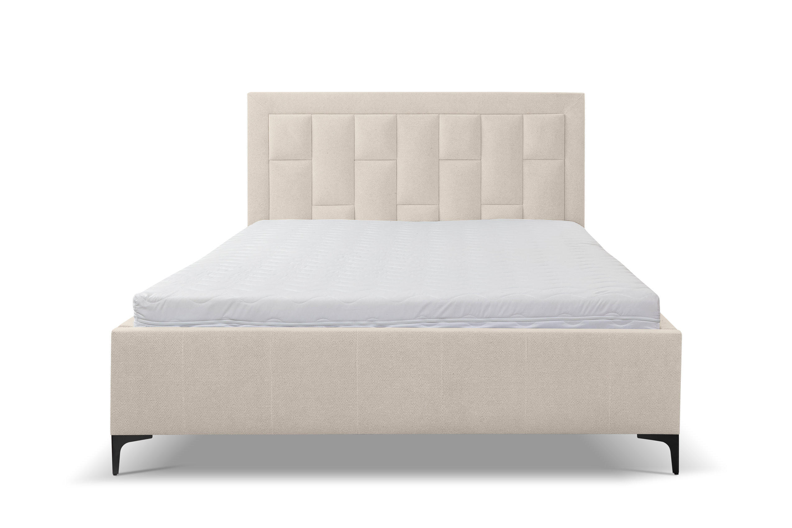 POLSTERBETT VENEZIA mit Kopfteil, 160 x200 cm, Doppelbett mit Bettkasten und Lattenrost aus Strukturstoff, Velourstoff, Frabe: Beige - Beige, Holz/Kunststoff (160/200cm) - VENASI MÖBEL