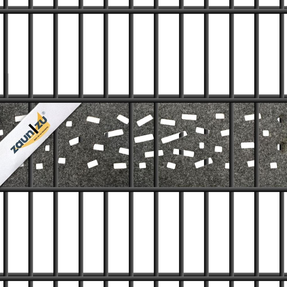 SICHTSCHUTZSTREIFEN Design Vlies Criss Cross für Doppelstabmatten Schwarzgrau 2,6m - Schwarz, Kunststoff (260/19cm) - ZAUN|ZU