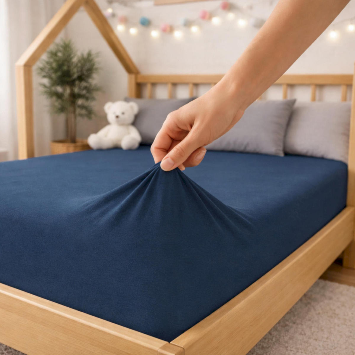 KINDERSPANNBETTLAKEN BASIC - Blau, Textil (60/120cm) - Schöner Wohnen