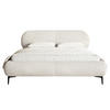 POLSTERBETT Ovalle Cremeweiß mit schwarzen Metallbeinen 160 cm - Creme/Schwarz, Textil/Metall (160/200cm) - Selsey