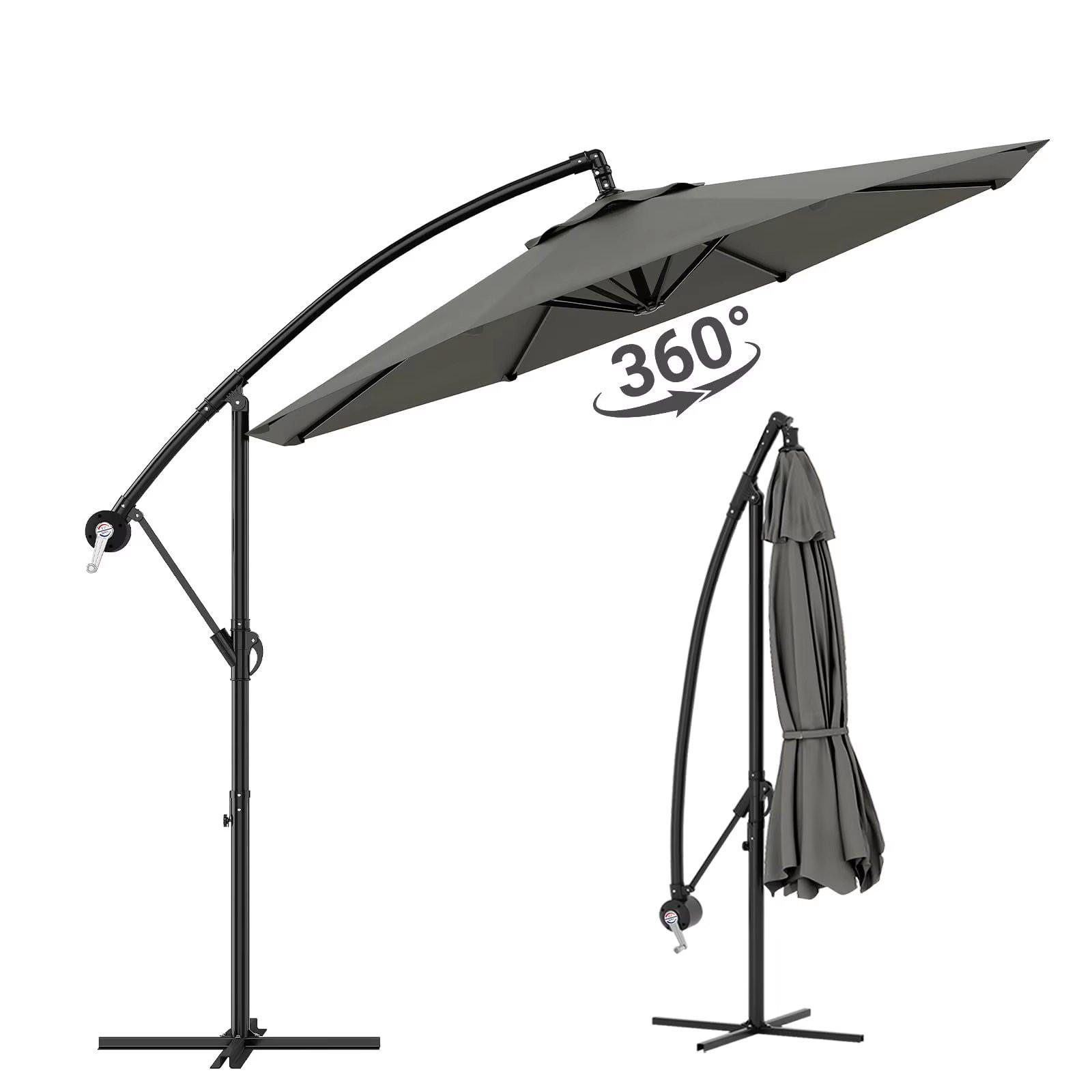 AMPELSCHIRM 300 cm Grau - Grau, Metall (300/300cm) - Bomclap