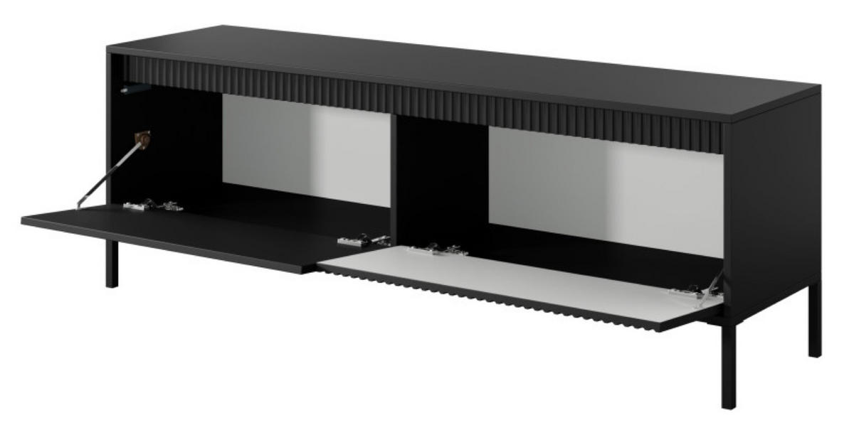SCHRANK Schwarz ENSO Metallfüße - Schwarz, Holzwerkstoff (153.5/53.4/39.5cm) - Sepro Meble