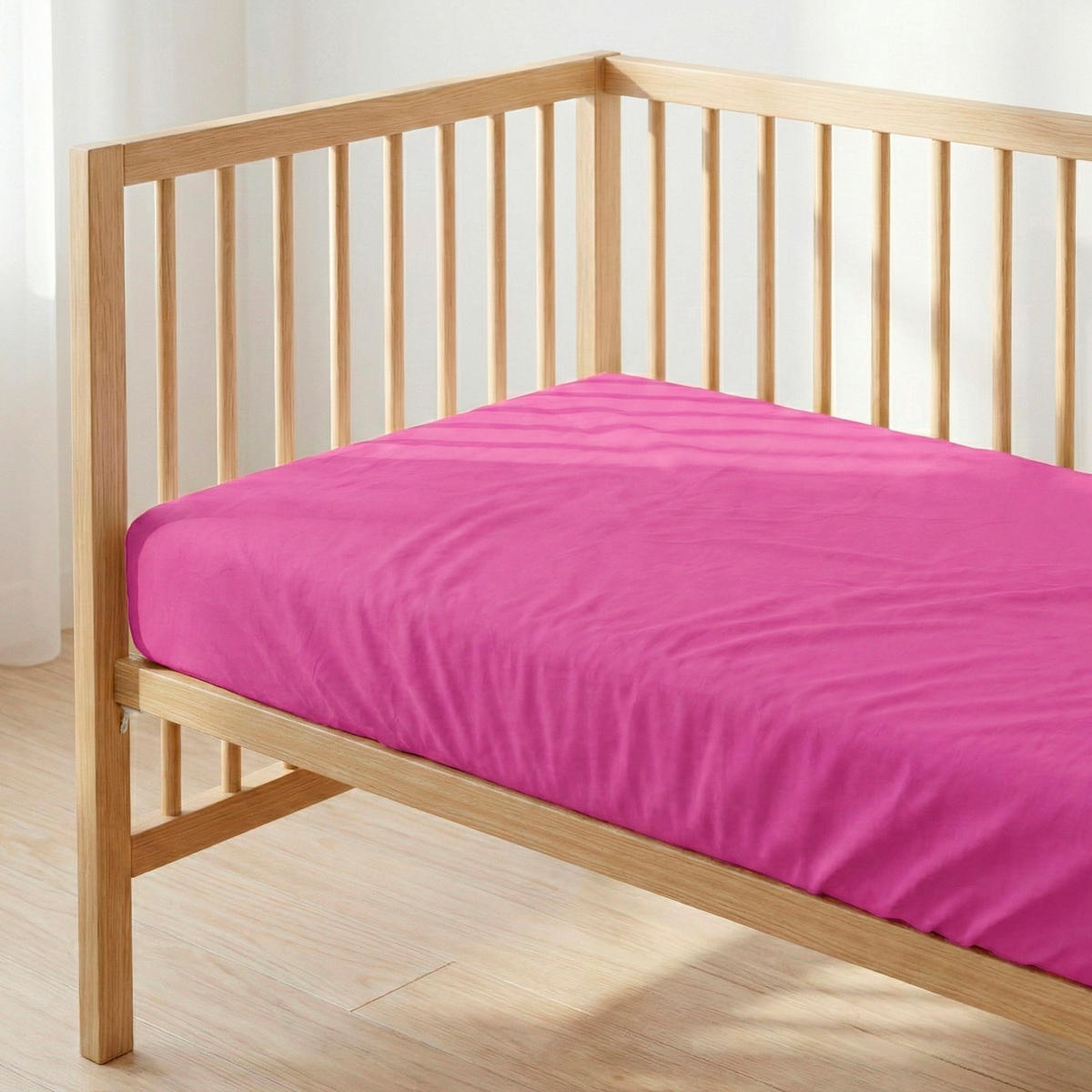 SPANNBETTTUCH basic 60x120x14 cm (kinderbett) fuchsie - Rosa, Textil (70/140cm) - Happy Friday