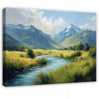 LEINWANDBILD Landschaft Gebirge Grün 120x80 cm - Multicolor, Holzwerkstoff (120/80cm) - Wallarena