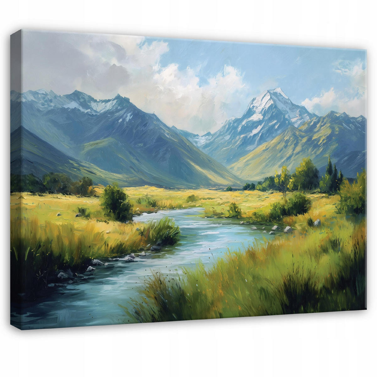 LEINWANDBILD Landschaft Gebirge Grün 120x80 cm - Multicolor, Holzwerkstoff (120/80cm) - Wallarena