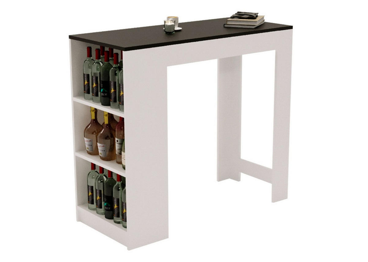 BARTISCH Schwarz 103/50.5/115cm - Schwarz/Weiß, Holzwerkstoff (115/103/50.5cm) - CraftPAK