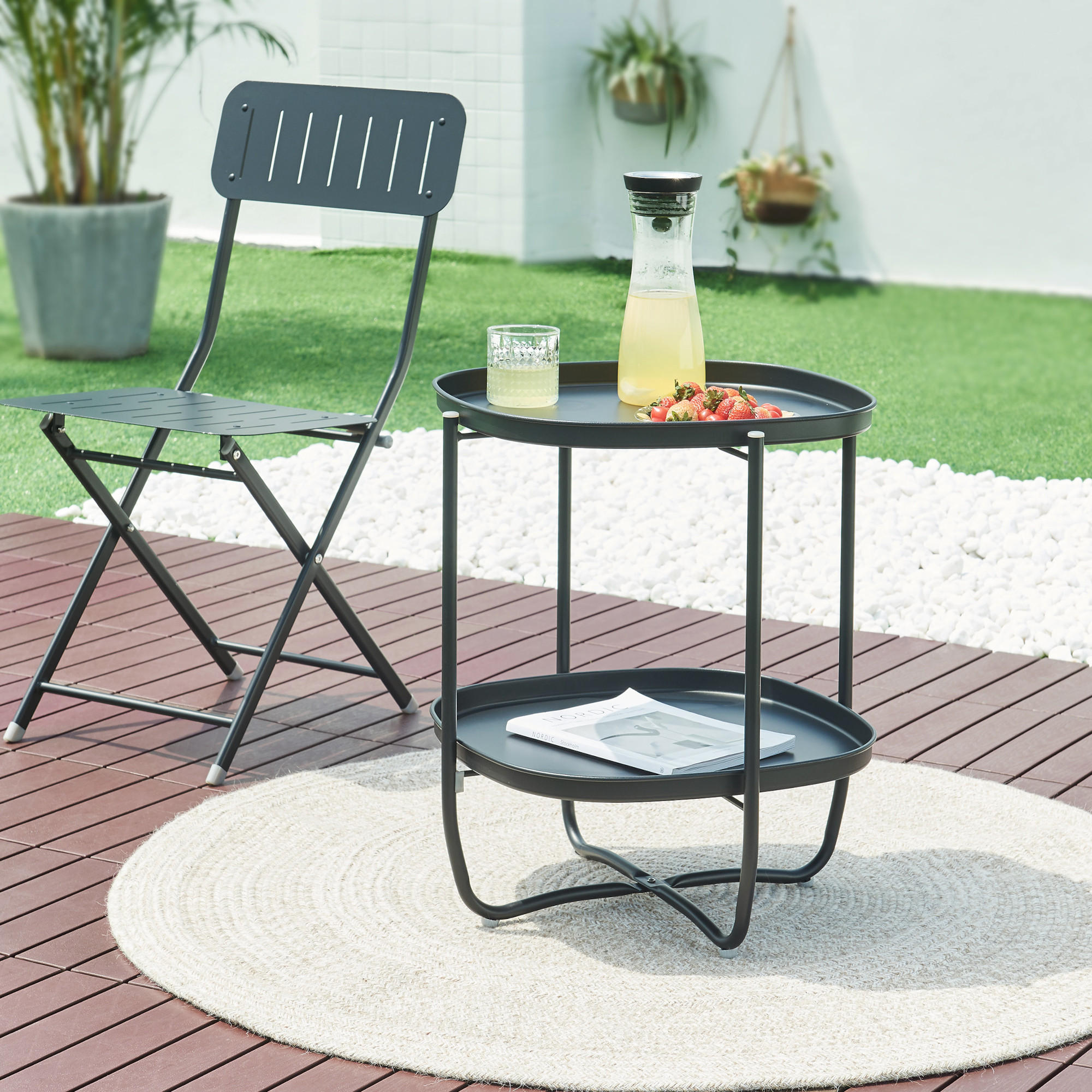 TABLETTTISCH Sandefjord - Schwarz, Metall (46/46/57.5cm) - [en.casa]