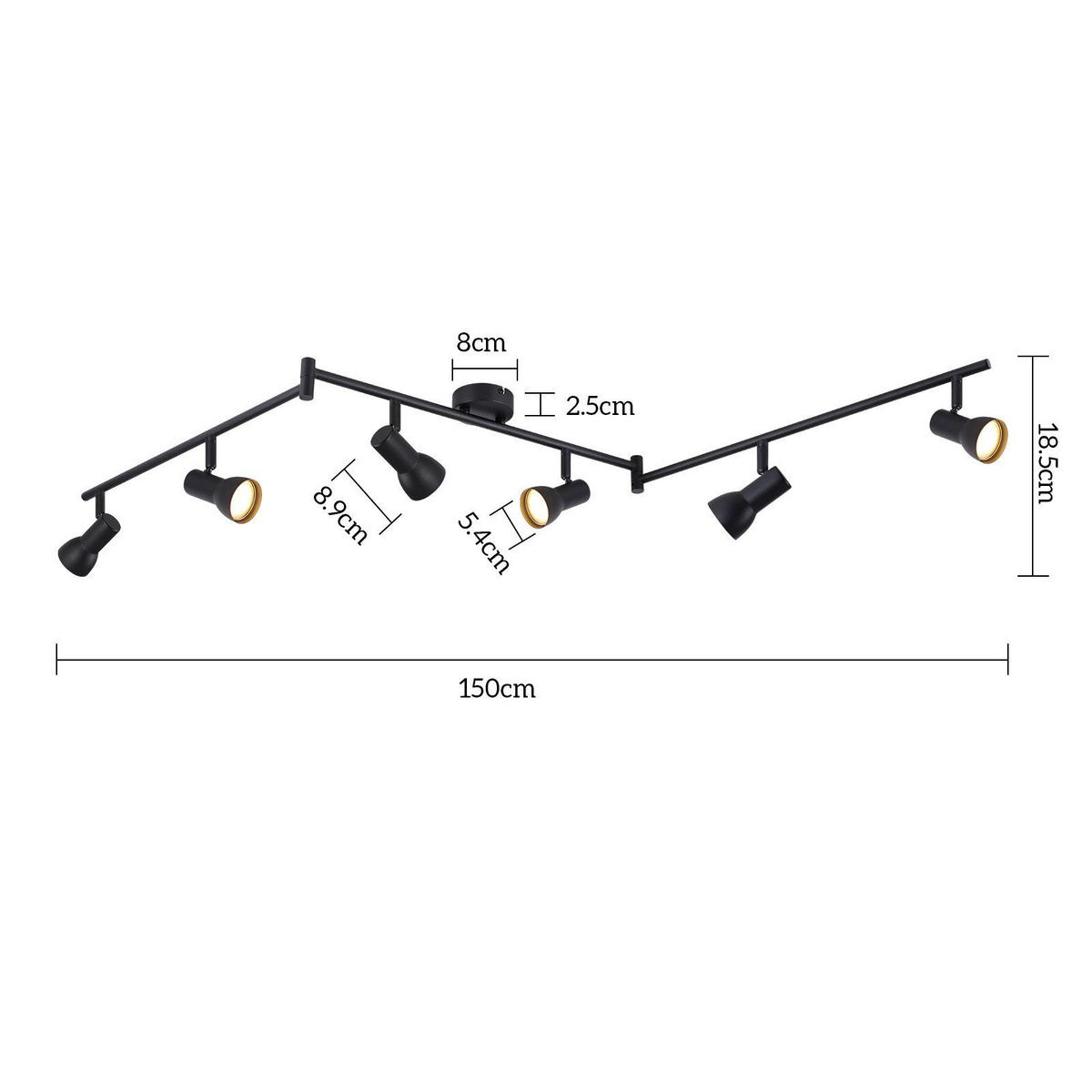 DECKENLEUCHTE Warmeschiff 150/8/18.5cm - Schwarz, Metall (150/8/18.5cm) - Nettlife
