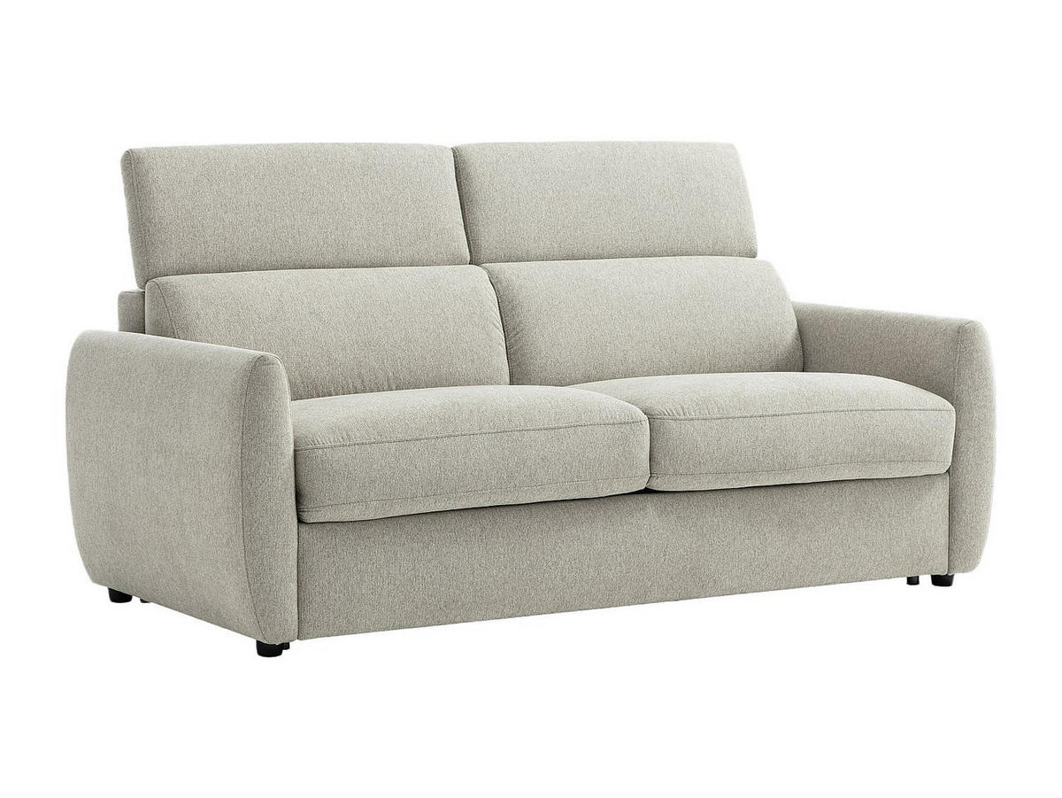 3-SITZER-SCHLAFSOFA mit Schlaffunktion aus hellgrauem Stoff SOVALI - Hellgrau, Textil (191/83.5/224cm) - Vente-Unique