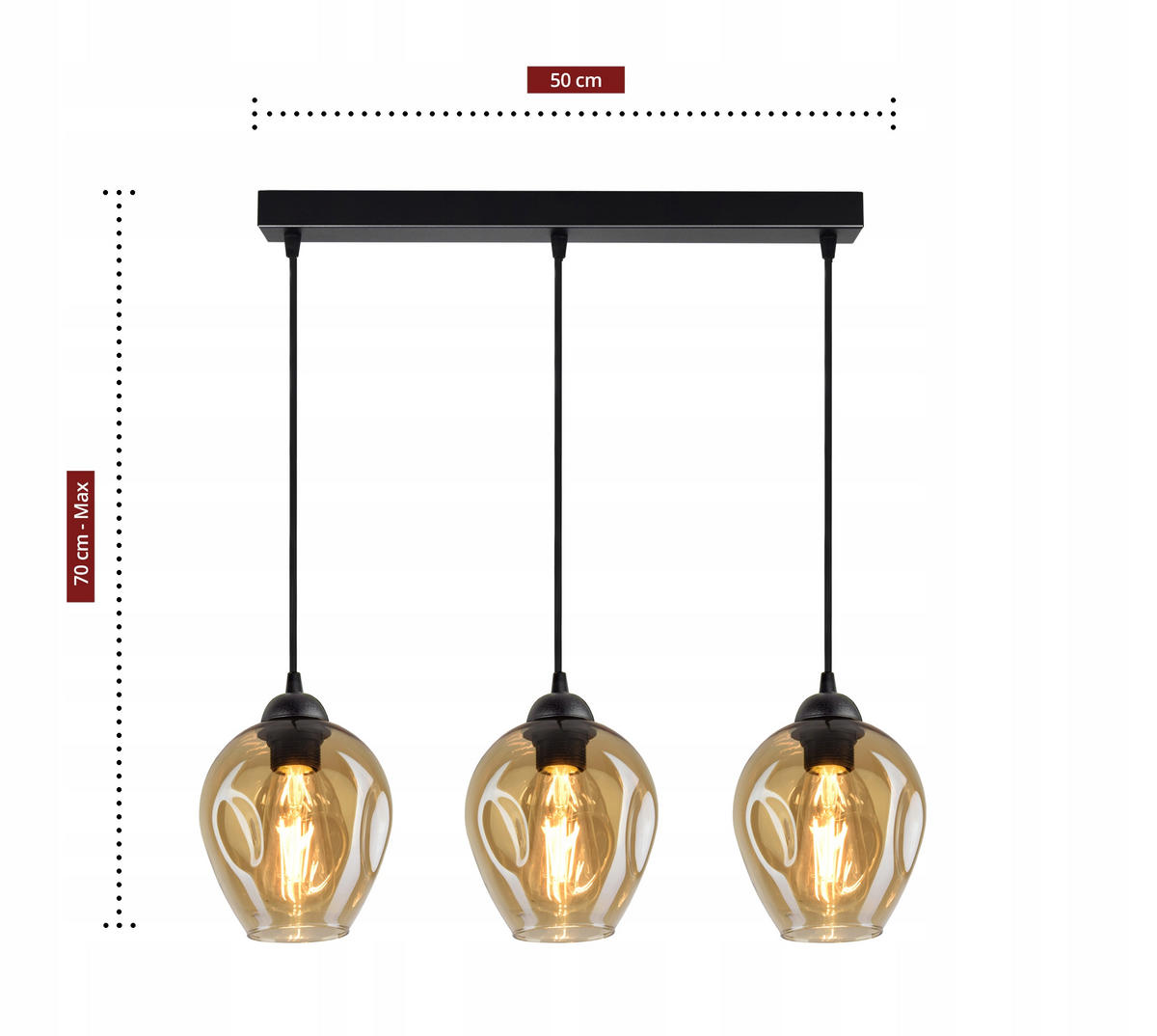 PENDELLEUCHTE Hegel - Transparent/Schwarz, Glas/Metall (15/55/80cm) - kiki design