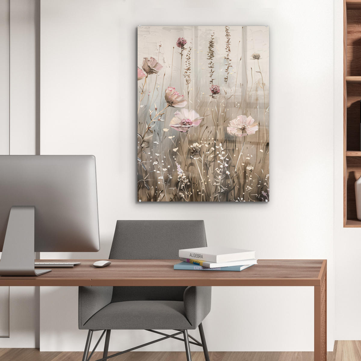 OBRAZ NA AKRYLOVOM SKLE Kvety - Ružová - Moderné - Béžová 60x80 cm - béžová, sklo (60/80cm) - MuchoWow