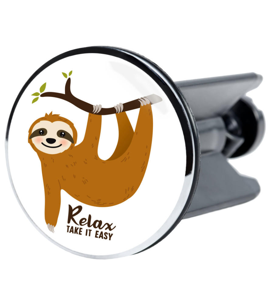 WASCHBECKENSTÖPSEL Faultier - Braun, Kunststoff/Metall (4/7/7cm) - Sanilo