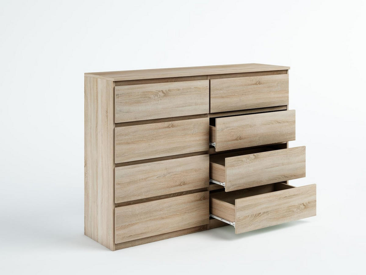 KOMMODE mit 8 Schubladen Sonoma 100x39x101,5 cm - Sonoma Eiche, Holzwerkstoff (101.5/100/39cm) - MebLocker