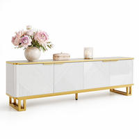TV-SCHRANK mit 4 Türen 160 x 37,5 x 48 cm Weiß MDF - Weiß, Holzwerkstoff (37.5/48/160cm) - Beauniv