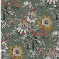 VLIESTAPETE - Elegante Blume Grün - Grün, Papier/Kunststoff (52/1000cm) - Sublime