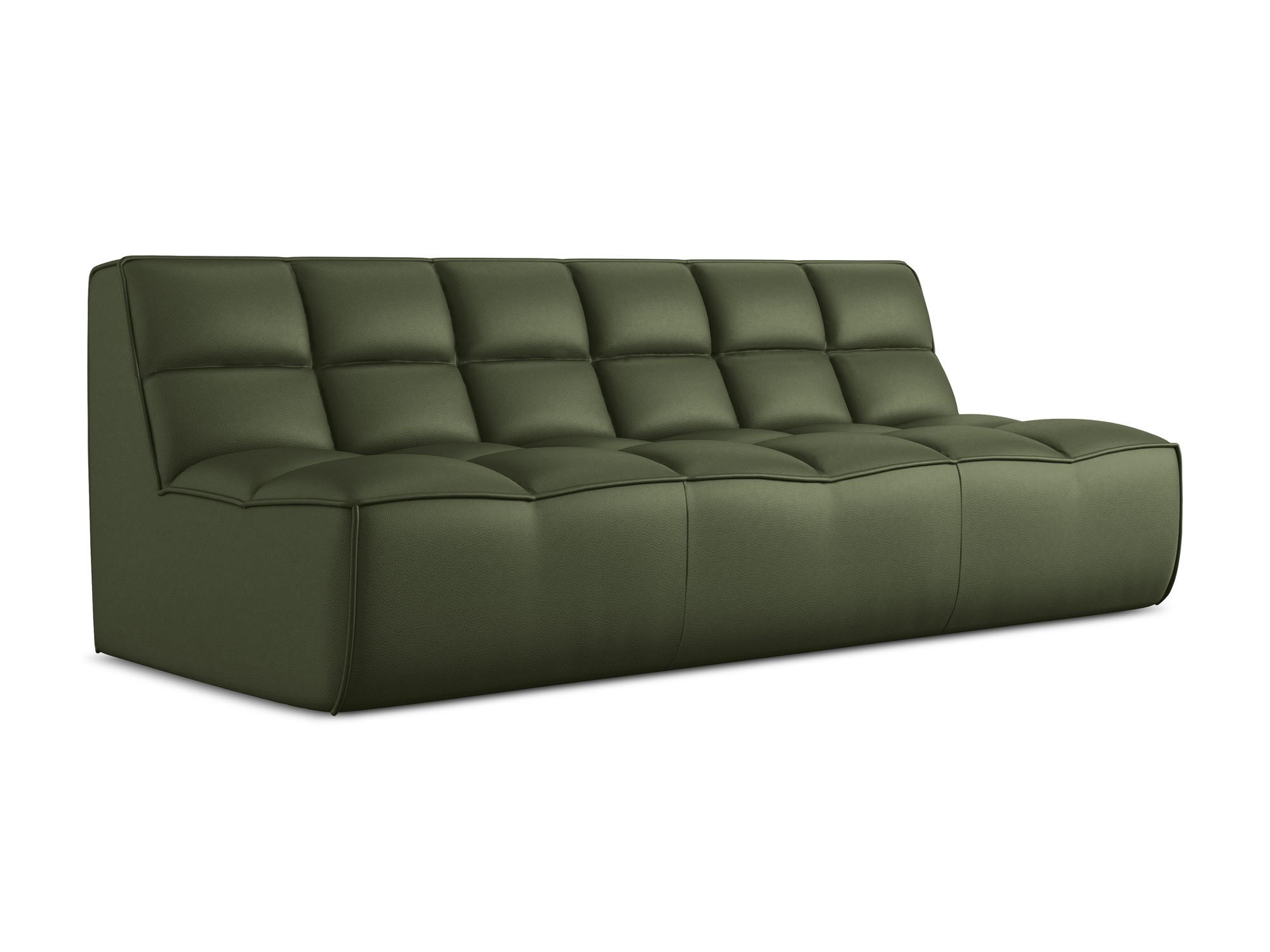 3-SITZER SOFA Kunstleder Grün - Schwarz/Grün, Leder/Kunststoff (210/75/93cm) - Makamii