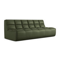 3-SITZER SOFA Kunstleder Grün - Schwarz/Grün, Leder/Kunststoff (210/75/93cm) - Makamii