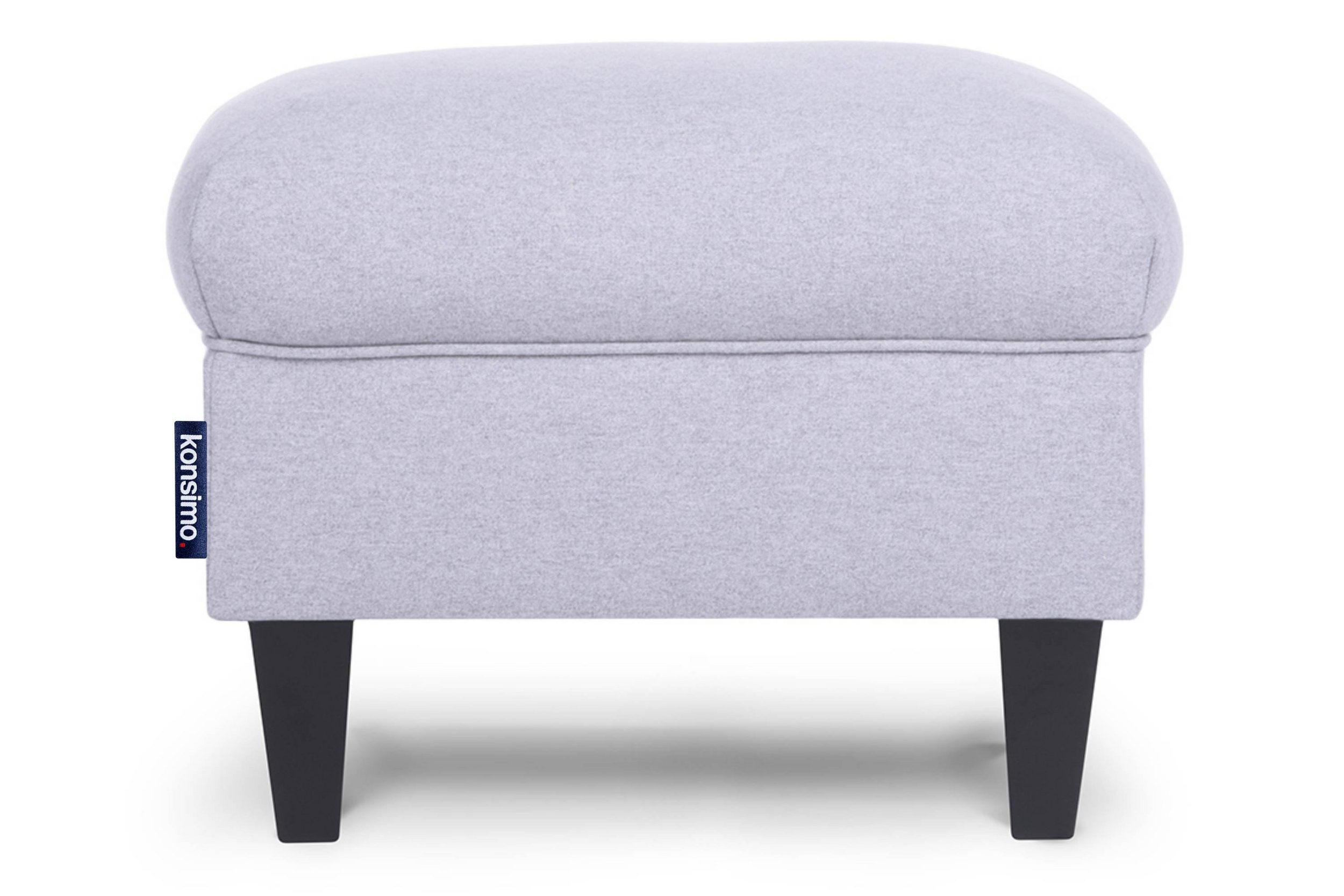 SITZHOCKER MILES Pouffe zeitloses Design und pflegeleichter Stoff, hellgrau - Hellgrau, Holzwerkstoff/Buchenholz (55/42/40cm) - KONSIMO®