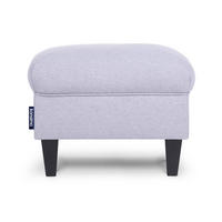 SITZHOCKER MILES Pouffe zeitloses Design und pflegeleichter Stoff, hellgrau - Hellgrau, Holzwerkstoff/Buchenholz (55/42/40cm) - KONSIMO®