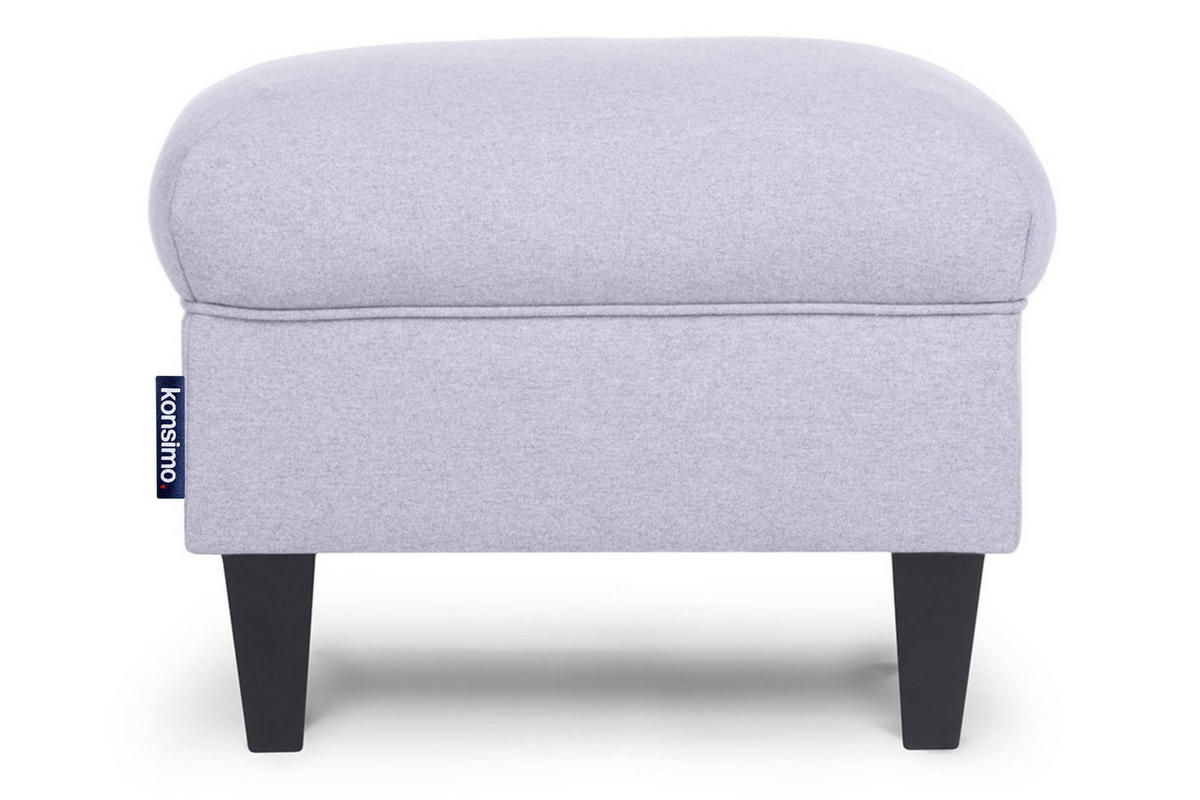 SITZHOCKER MILES Pouffe zeitloses Design und pflegeleichter Stoff, hellgrau - Hellgrau, Holzwerkstoff/Buchenholz (55/42/40cm) - KONSIMO®