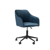 BÜRODREHSTUHL Polyester Blau Venice - Blau, Kunststoff/Textil (64/89/45cm) - Beliani