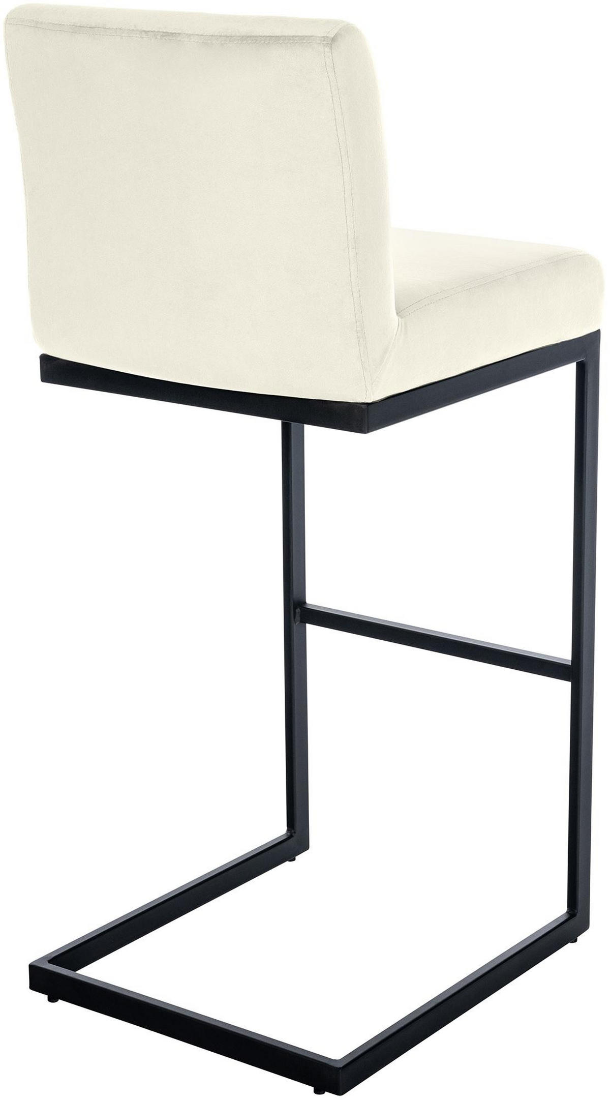 BARHOCKER Samt Creme - Creme/Schwarz, Textil/Metall (43/104/53cm) - CLP