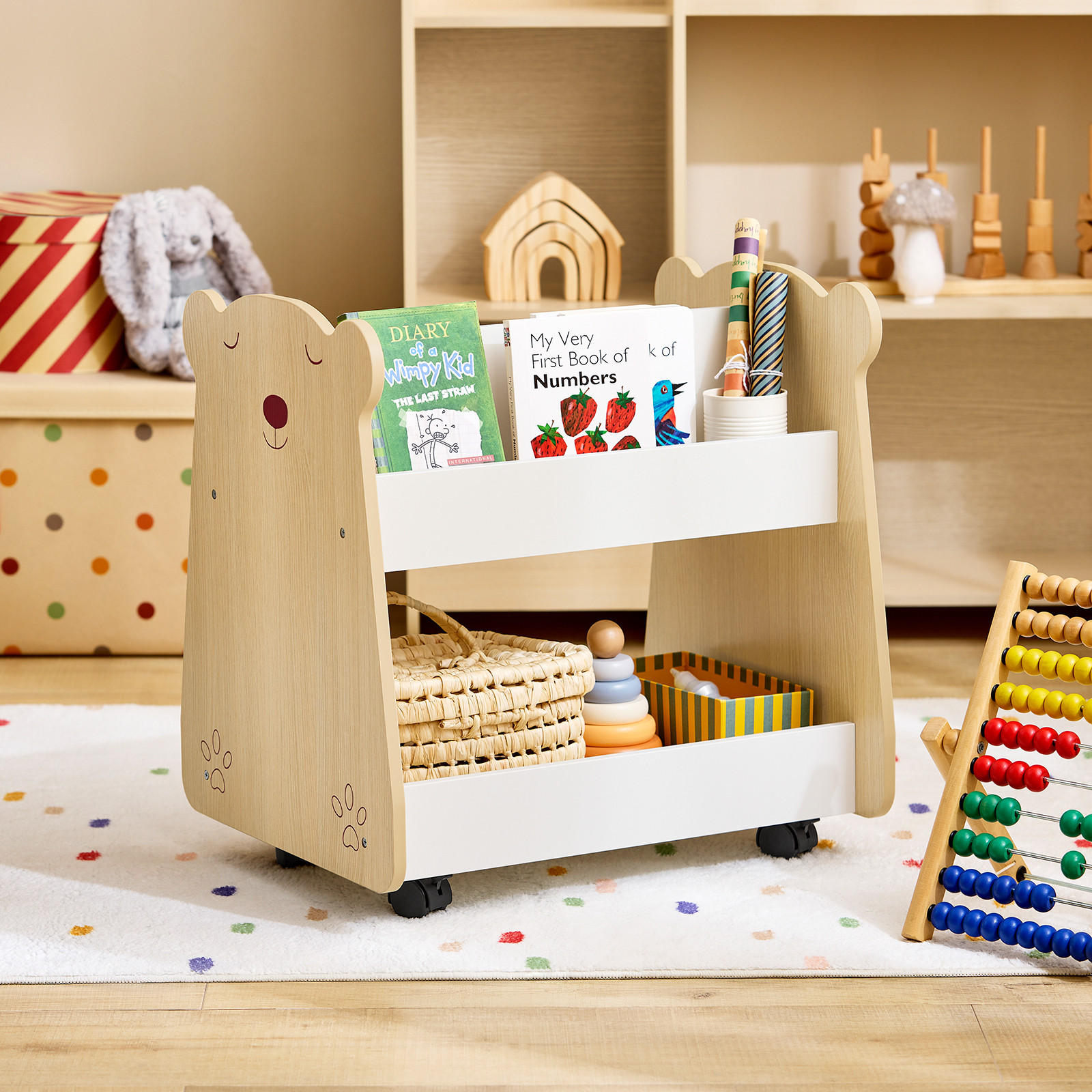 KINDERREGAL Weiß-Natur - Weiß/Naturfarben, Holzwerkstoff (50/53/40cm) - SoBuy