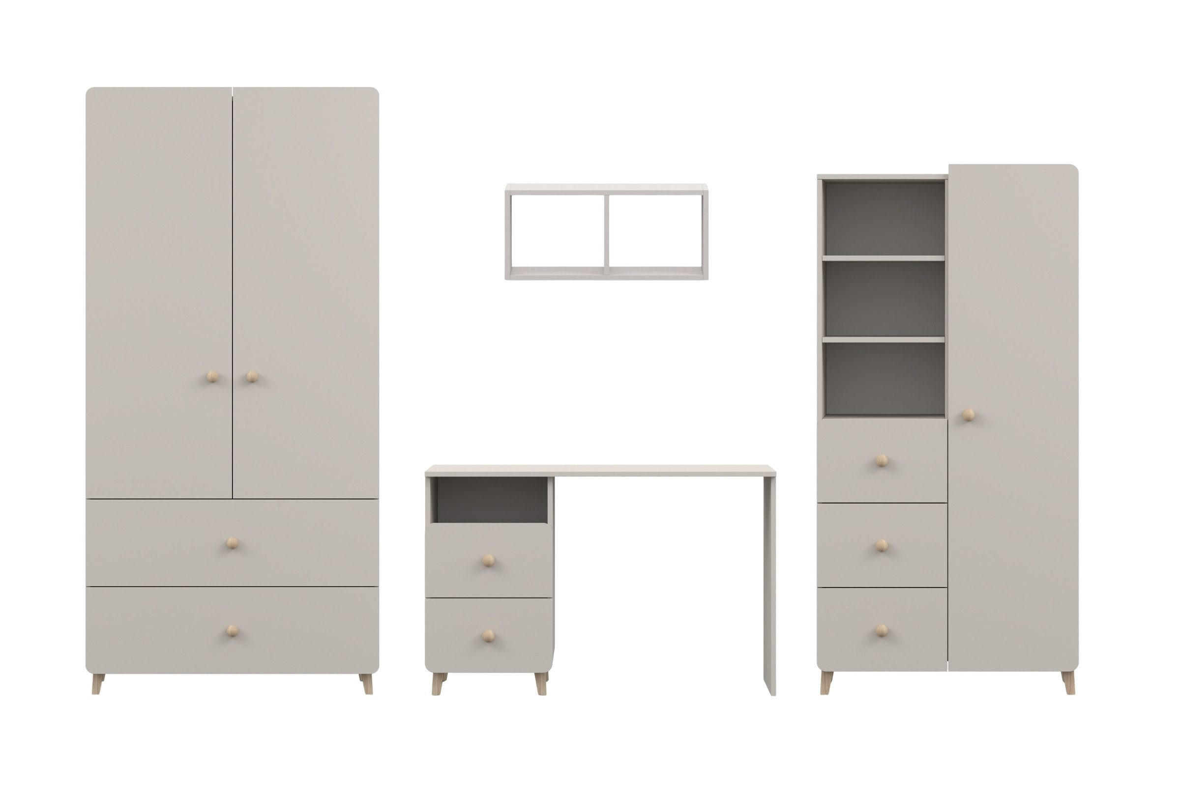 JUGENDZIMMER-SET MARCO B 4-teilig in Kaschmir - Kaschmir, Holzwerkstoff (280/204/51cm) - Deine Möbel 24