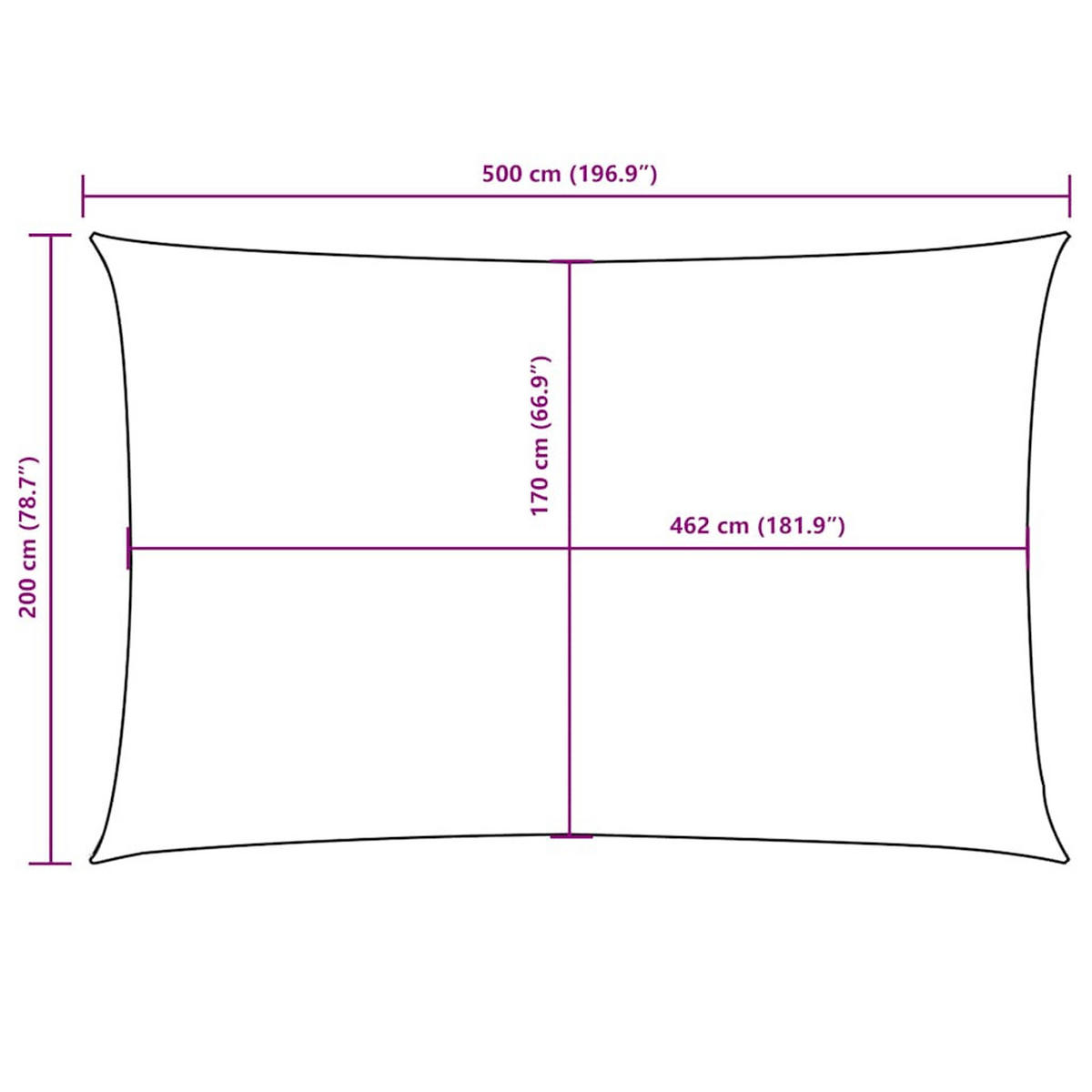 SONNENSEGEL Oxford-Gewebe Rechteckig 2/5 M Anthrazit - Anthrazit, Textil (200/500cm) - vidaXL