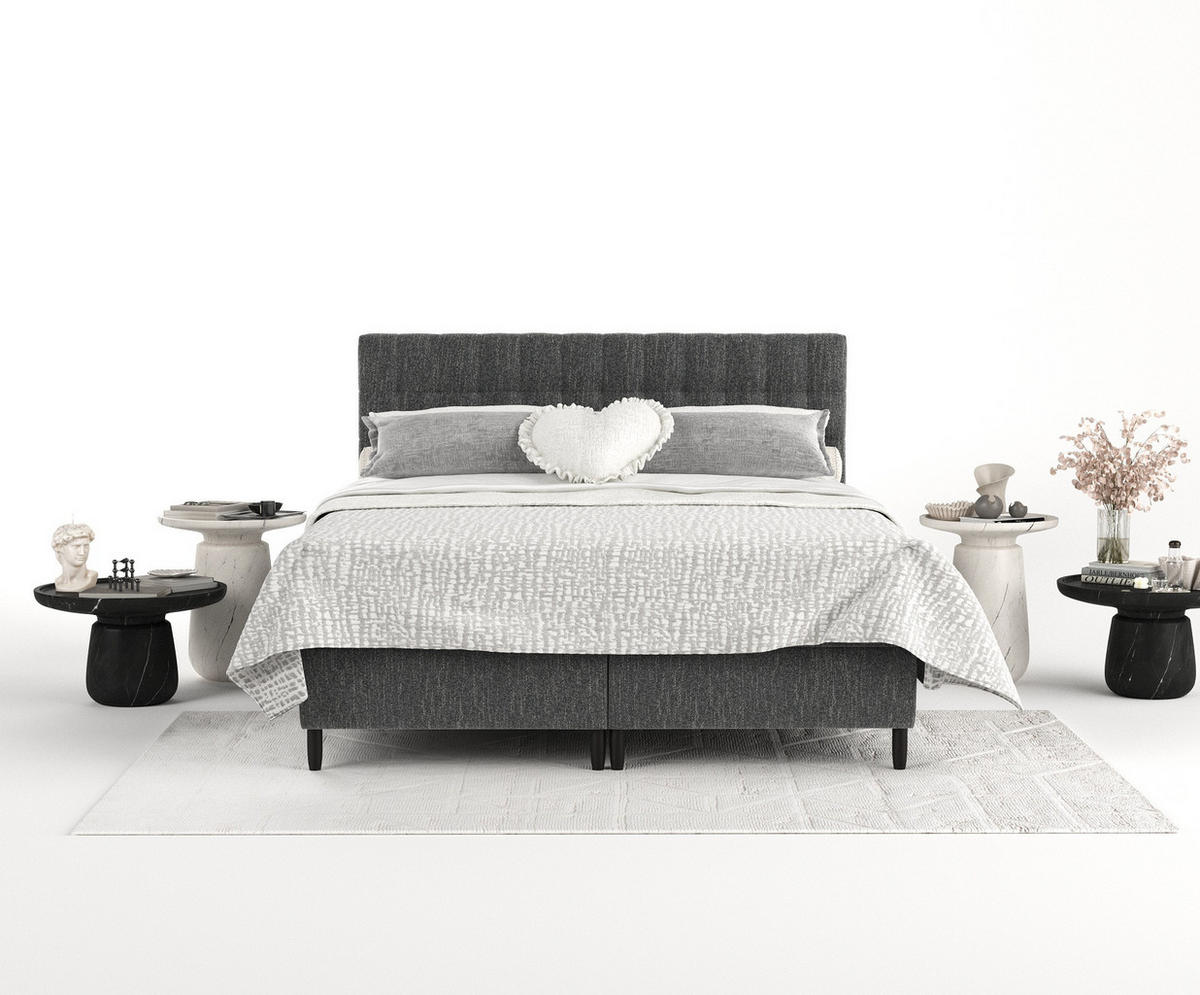 BOXBETT Divine Schwarz 180/200 cm - Schwarz, Holz/Holzwerkstoff (180/200cm) - Maison de Reve