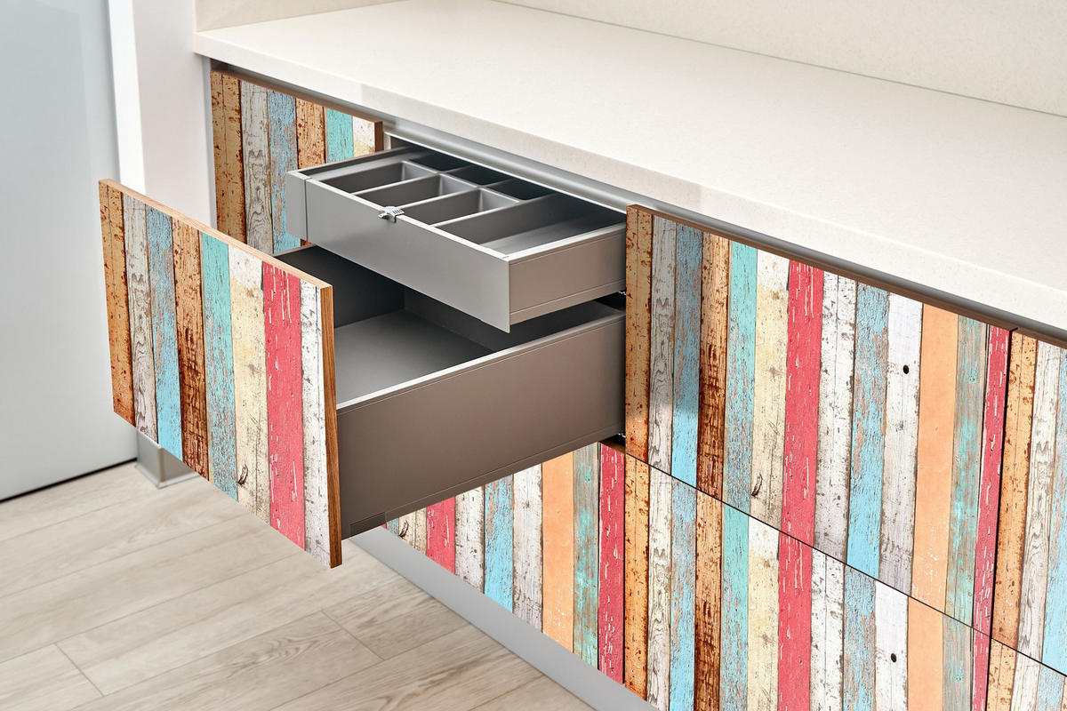 MÖBLAUFKLEBER 100x50 cm mehrfarbig - Gelb/Multicolor, Kunststoff (100/50/0.1cm) - Wallfluent