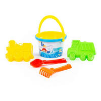 SANDSPIELZEUG-SET 3543 bunt 6-teilig, Eimer, Sieb, Schaufel, Formen, Rechen, Sandspielzeug - Multicolor, Kunststoff (15/16/17cm) - Polesie