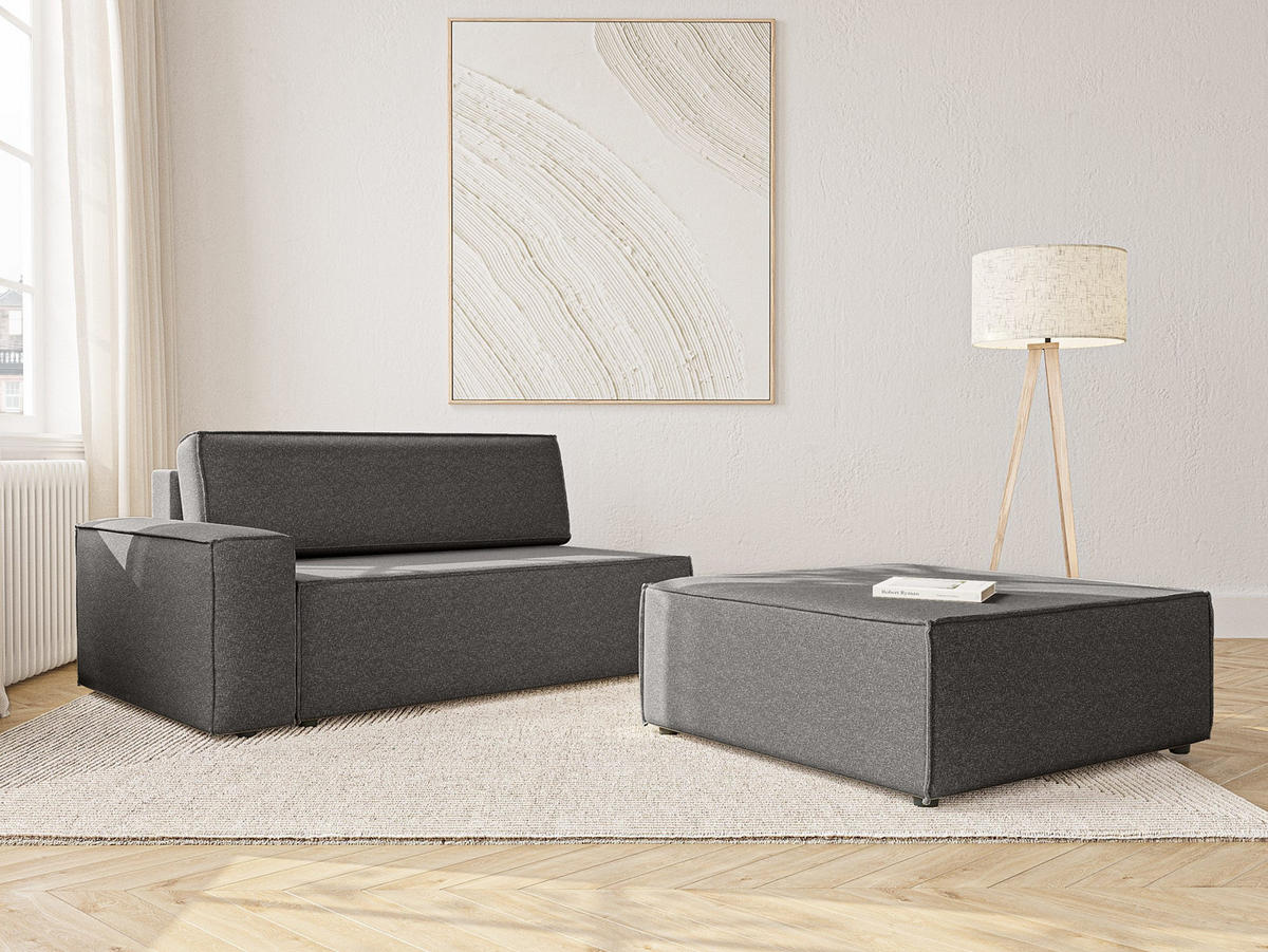 SCHLAFSOFA Lummo Si mit Schlaffunktion, Graphit - Graphitfarben, Textil (263/70/100cm) - Fedve