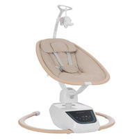BABYWIPPE BeMoove beige Touchscreen, Fernbedienung, Moskitonetz, 5-Punkt-Gurt, 13 Melodien - Beige, Metall - Kikka boo