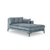 CHAISELONGUE rechts Mamaia aus Samt hellblau - Hellblau, Textil (102/75/185cm) - Micadoni