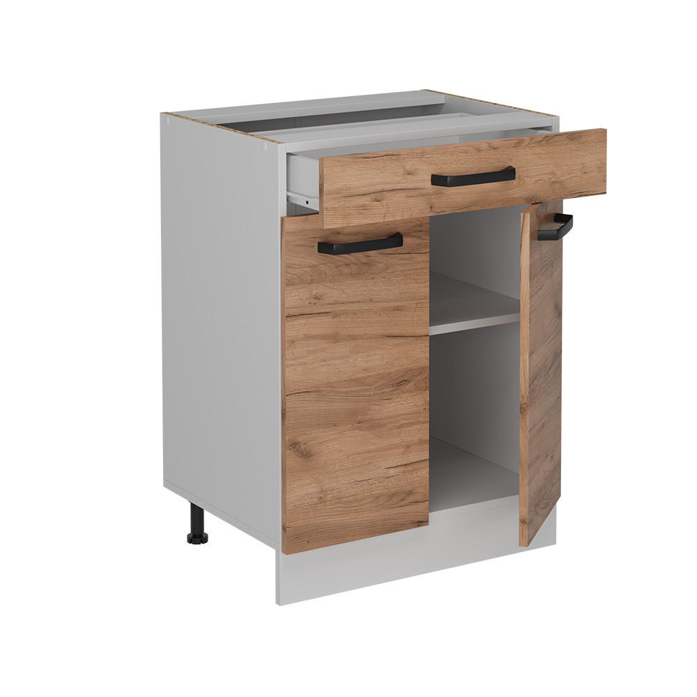 KÖKSUNDERSKÅP R-Line Goldkraft ek 60 cm utan bänkskiva Ekfärgad, Vit 81.6/60/46 cm