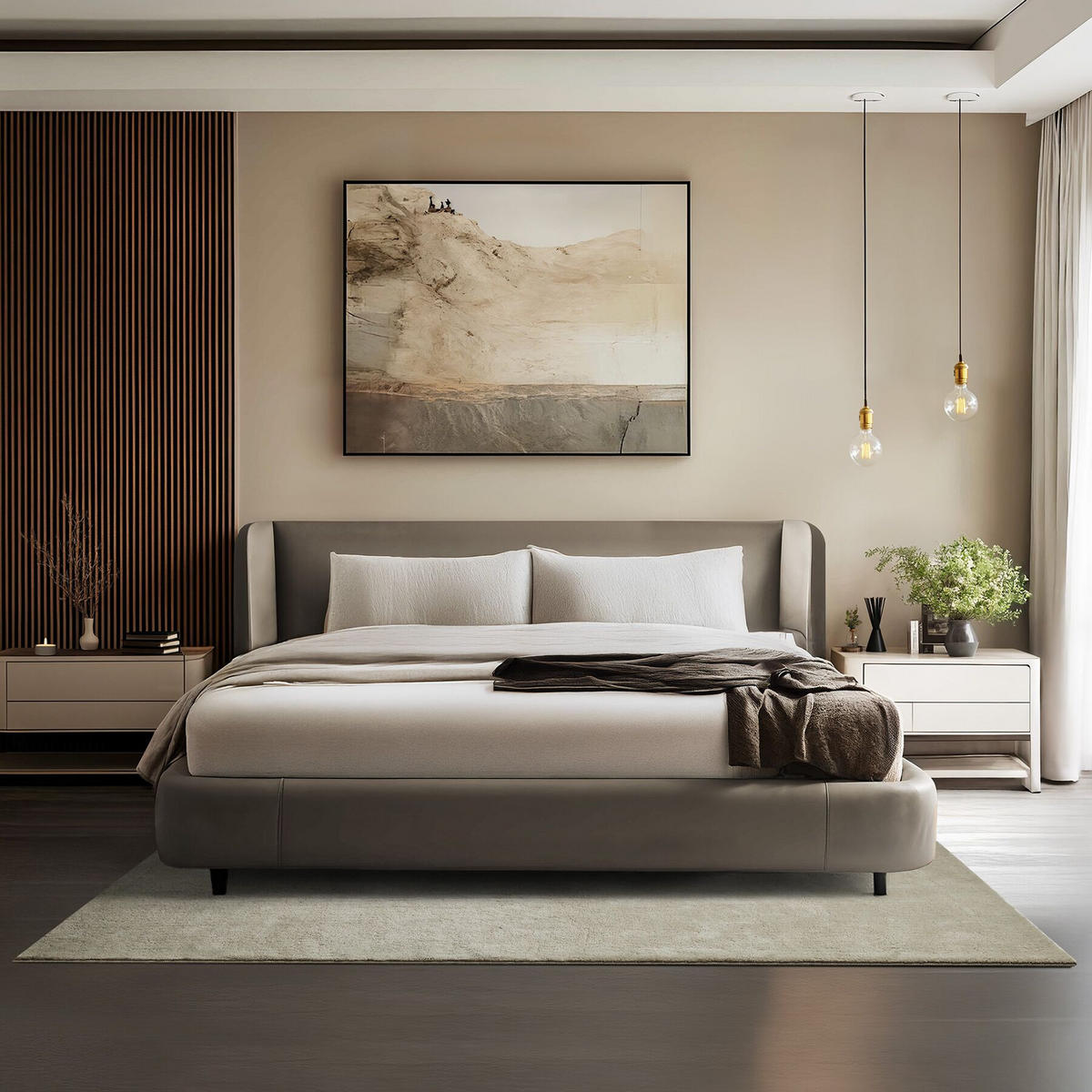 KURZFLORTEPPICH Soft Zone,rutschfeste Unterseite,Sand - Sandfarben, Kunststoff (200/140cm) - tectake