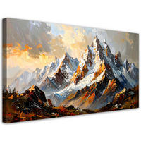 LEINWANDBILD Berglandschaft im Winter 80x40cm - Grau, Textil (80/40cm) - Feeby