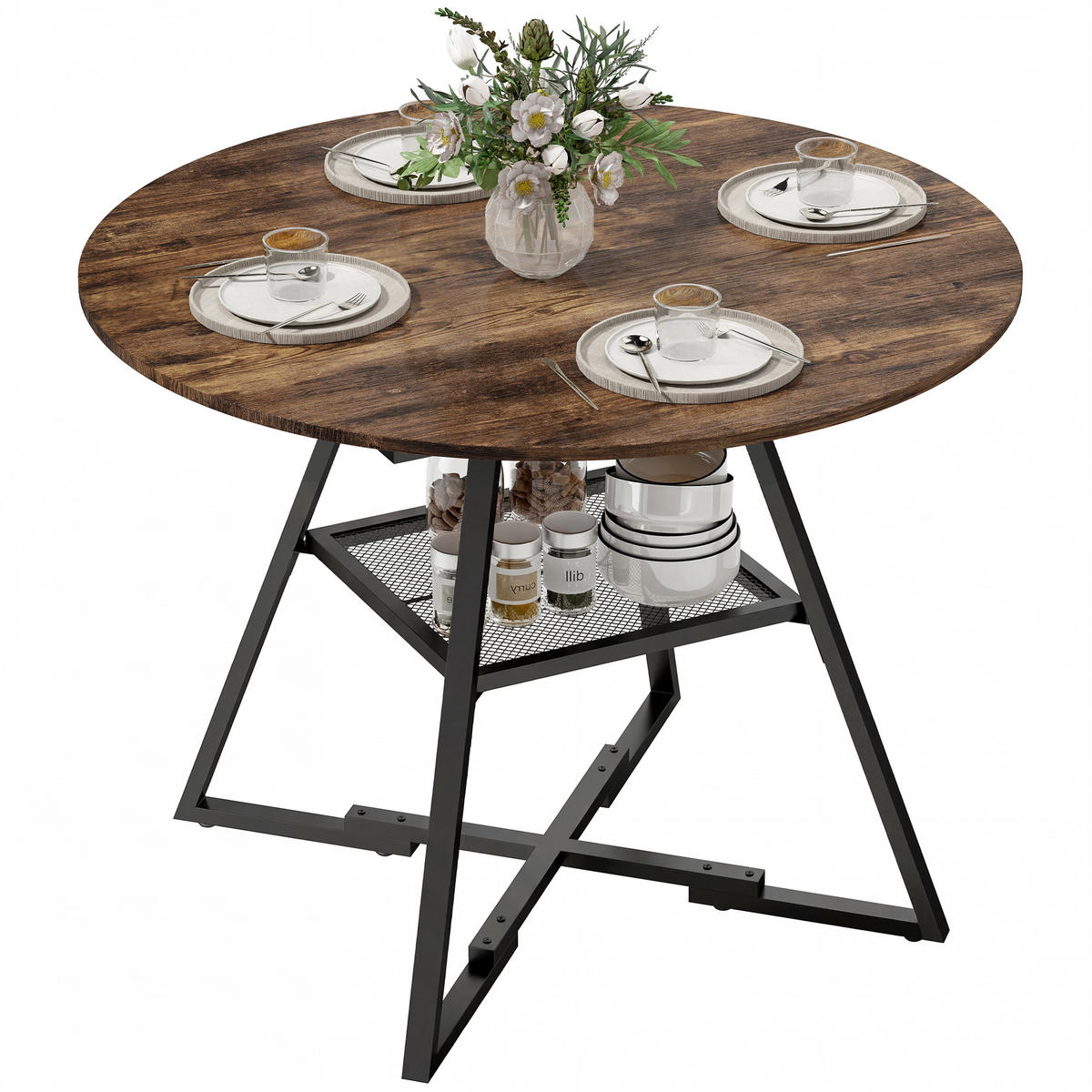 ESSTISCH rustikales Braun 1 Stück - Braun, Kunststoff (100/100/76cm) - GiPP
