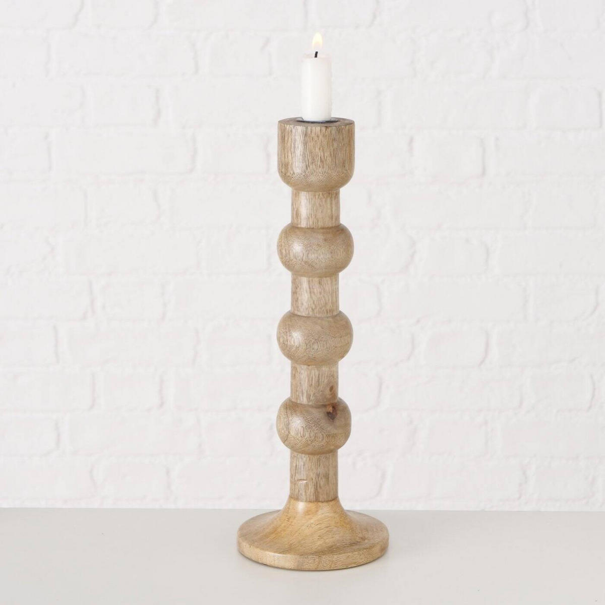 KERZENHALTER Bubbles 2er-Set - Hellbraun, Holz (12/34/12cm) - Boltze Home