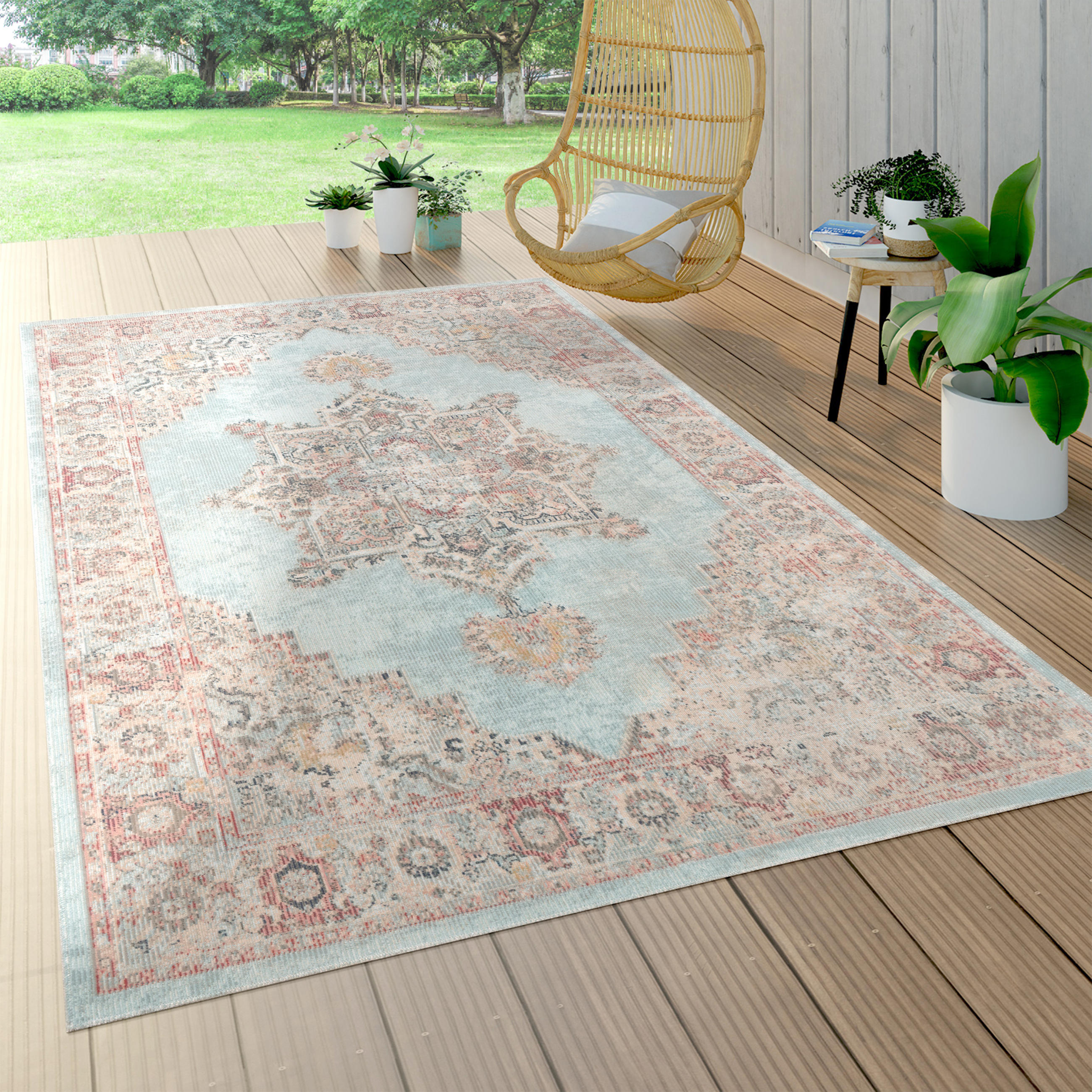 OUTDOORTEPPICH 160/160 cm Torres 275 - Türkis, Textil (160/160cm) - Paco Home