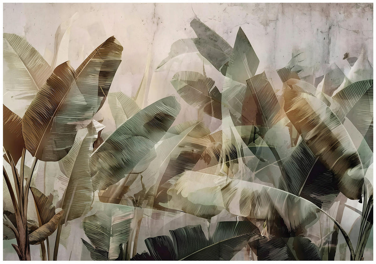 FOTOTAPETE Blätter Dschungel Grün 200x140 cm - Multicolor, Papier (200/140cm) - Wallarena