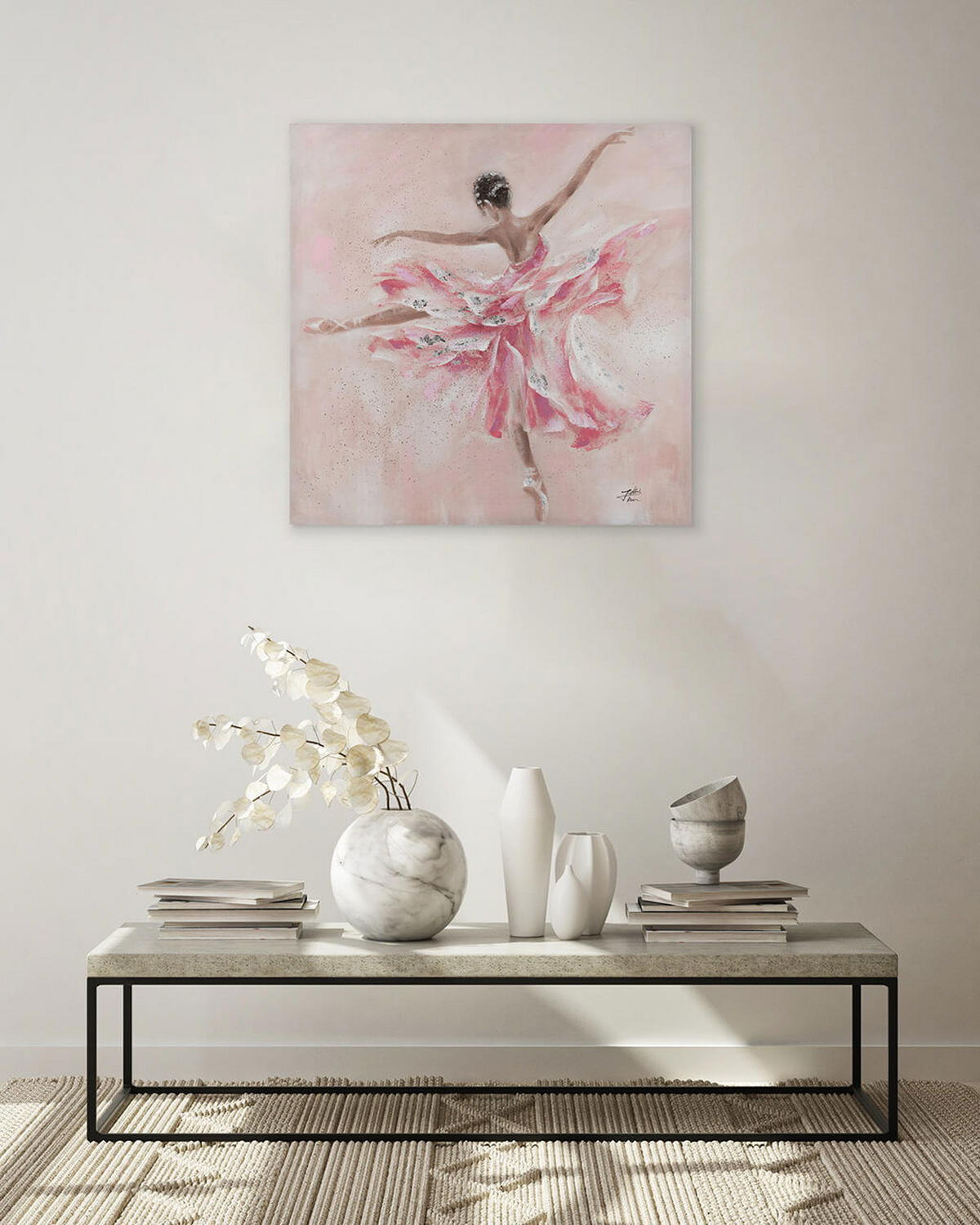 ACRYLBILD HANDGEMALT 80/80 cm - Pink, Holz/Textil (80/80cm) - KUNSTLOFT