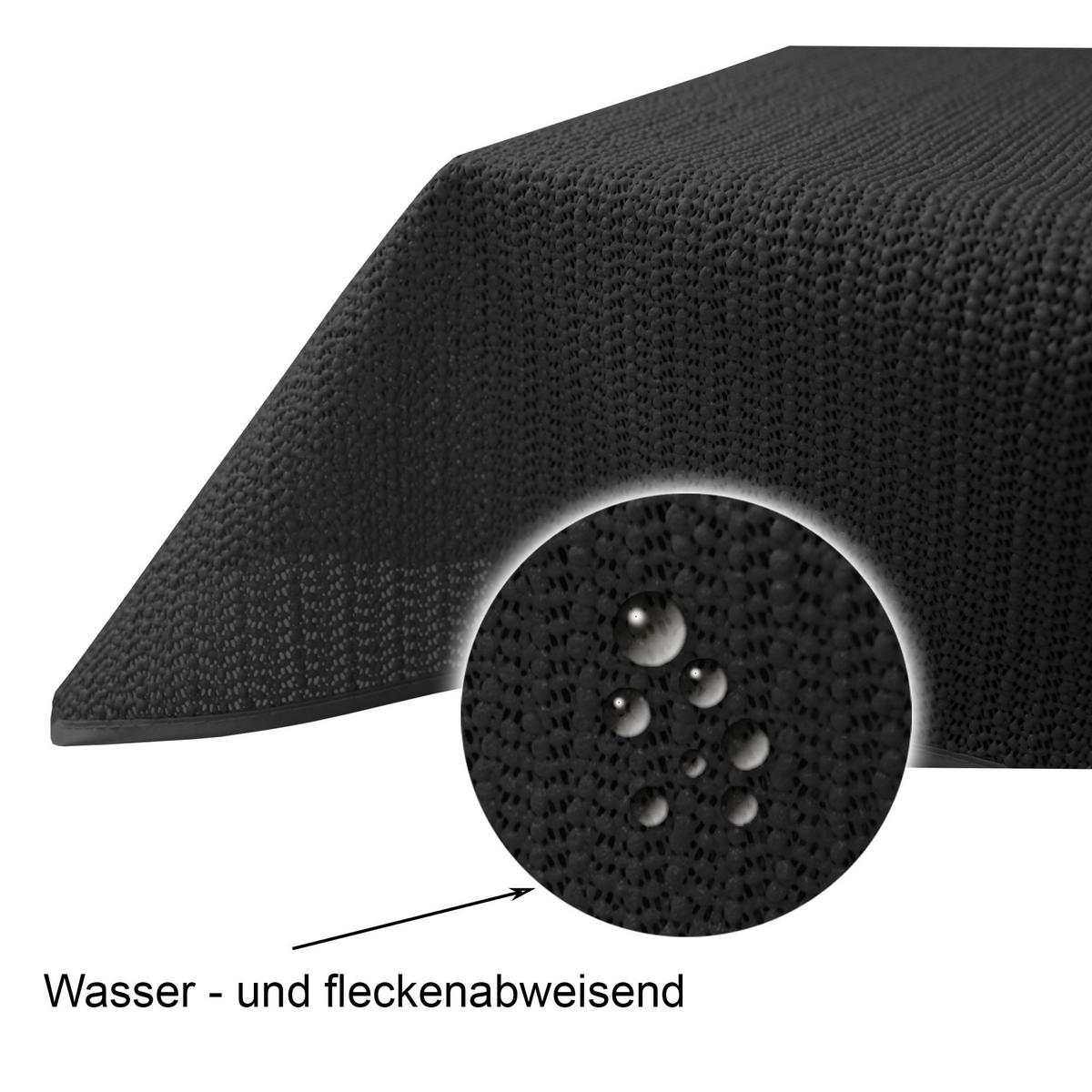 TISCHDECKE Outdoor rechteckig 110/140 cm Schwarz - Schwarz, Kunststoff (110/140cm) - TiborTex