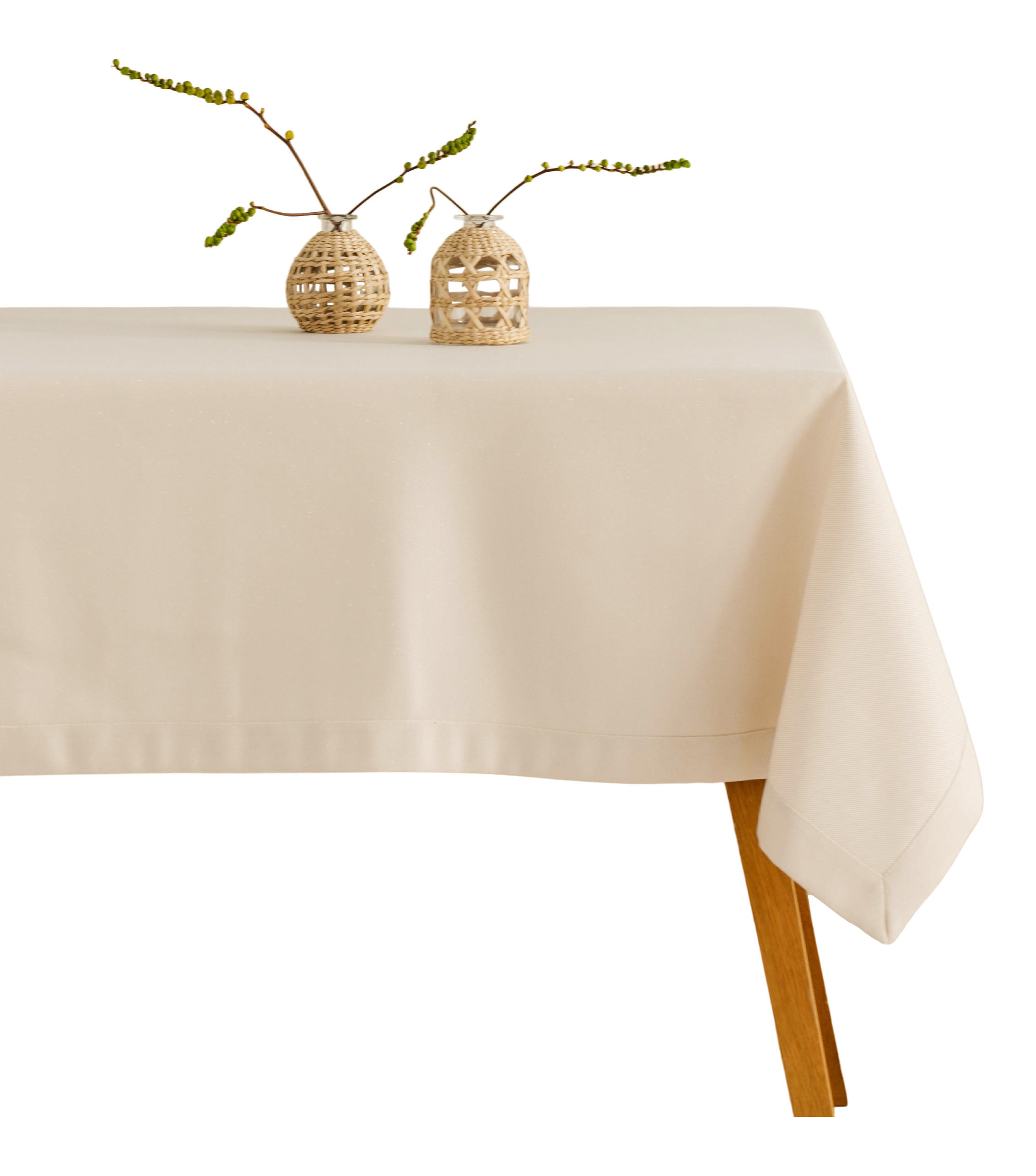 TISCHDECKE Sausa 145x220, Beige - Beige, Textil (220/145/1cm) - home&you