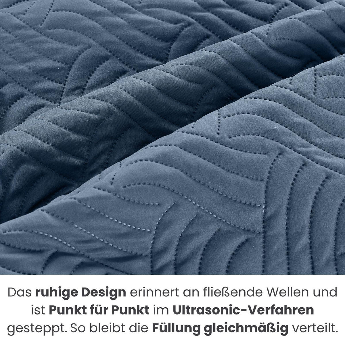 TAGESDECKE Wende-Design blau 170/210 cm Duo-Color - Blau, Textil (170/210cm) - wometo