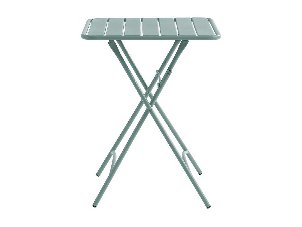 GARTENTISCH quadratisch, klappbar - L. 60 cm - Metall - Mandelgrün - MIRMANDE von MYLIA - Salbeigrün, Metall (60/60/73cm) - Vente-Unique