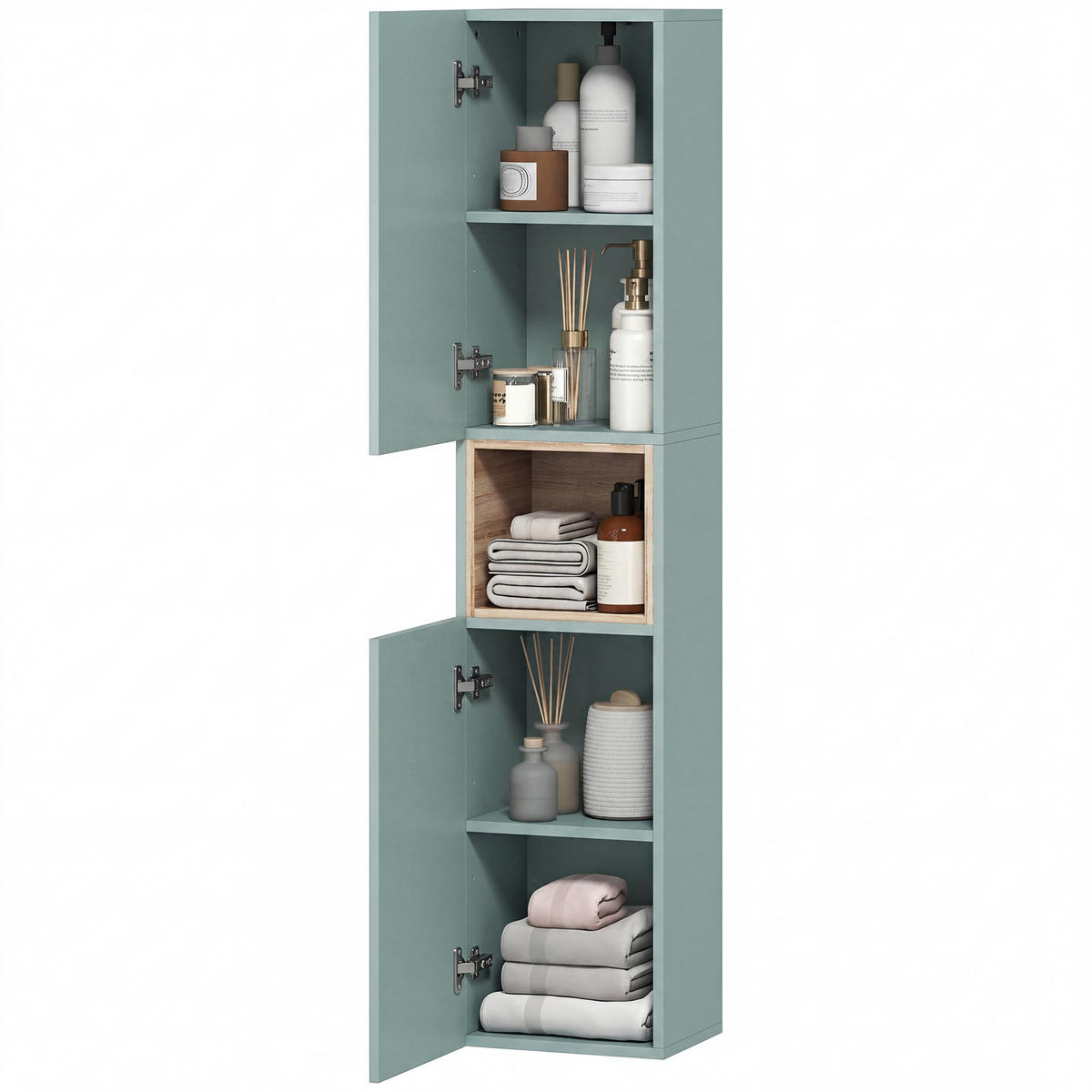 HOCHSCHRANK DE-12541 30/24/140 cm Grün - Grün, Holzwerkstoff (24/140/30cm) - ComfortXL