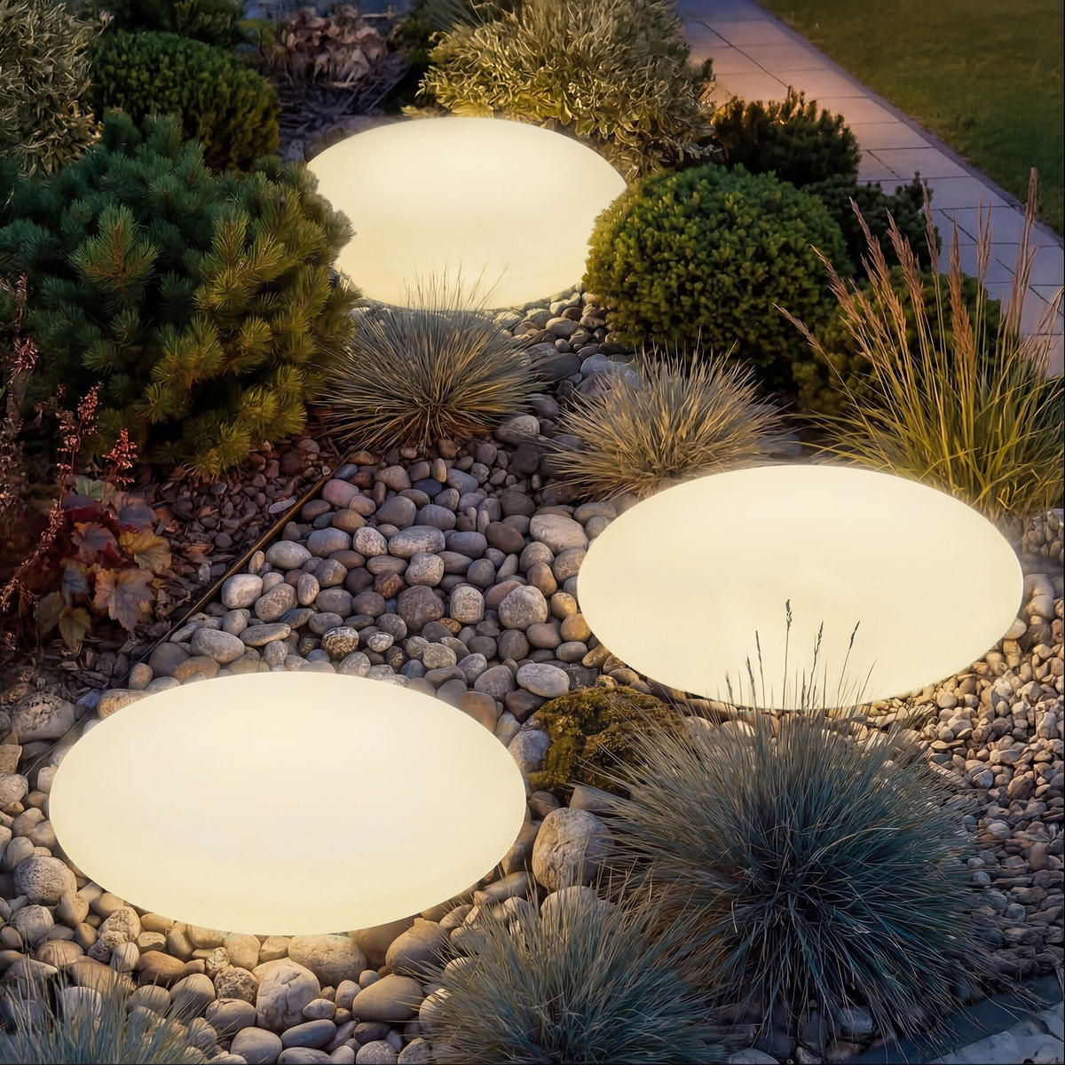 KUGELLEUCHTE Luminous Eye, inklusive Erdspieß, weiß - Weiß, Kunststoff (35/35/21.5cm) - tectake